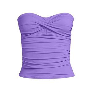 Land's End Tankini Top Bandeau soft cup Lavender Fusion removable straps size 10